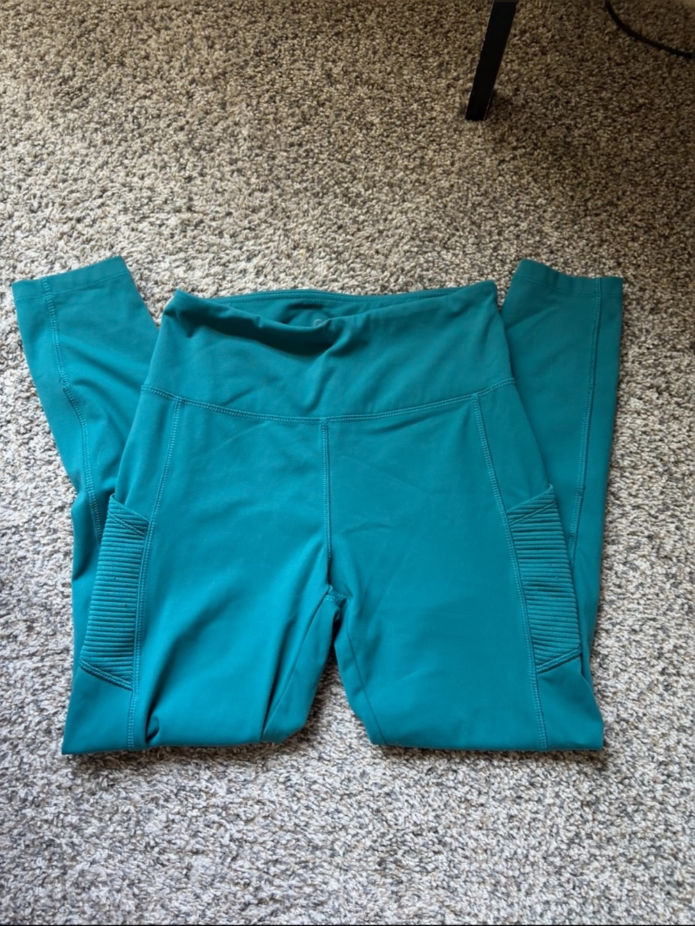 High-Waisted Teal Activewear Leggings Workout Athleisure Yoga Gym Casual Blue